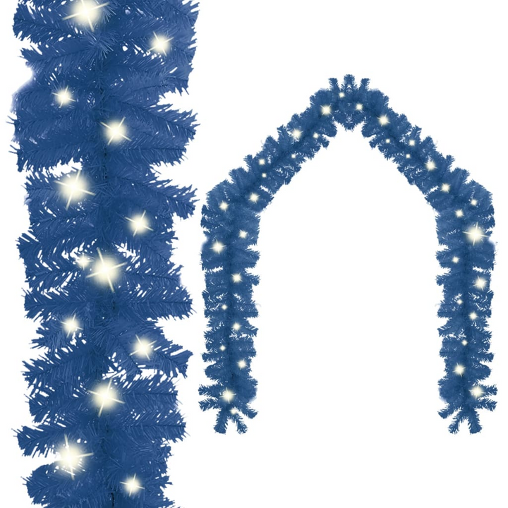 Blue Christmas Garland with LED Lights - Festive Decoration for Indoors & Outdoors - Premium  from Home Treasures - Just £16.99! Shop now at Home Treasures