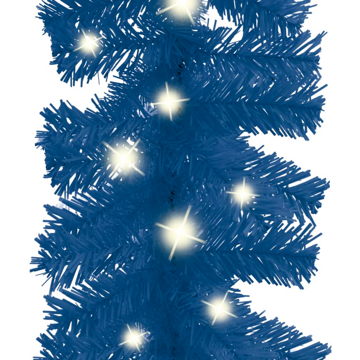 Blue Christmas Garland with LED Lights - Festive Decoration for Indoors & Outdoors - Premium  from Home Treasures - Just £16.99! Shop now at Home Treasures