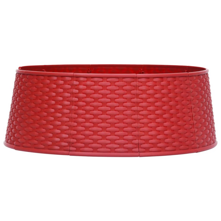 Red Christmas Tree Skirt with 65cm Diameter and Rattan Look - Festive and Durable Holiday Decor - Premium  from Home Treasures - Just £22.99! Shop now at Home Treasures