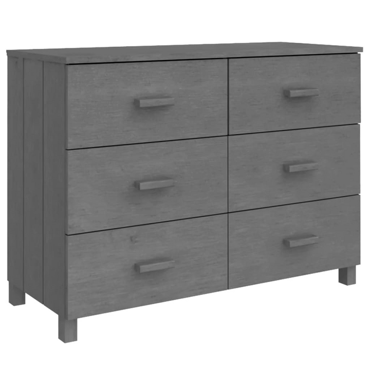 HAMAR Elegant Sideboard in Dark Grey - Solid Pine Wood with 6 Spacious Drawers | 113x40x80 cm - Premium  from Home Treasures - Just £181.99! Shop now at Home Treasures