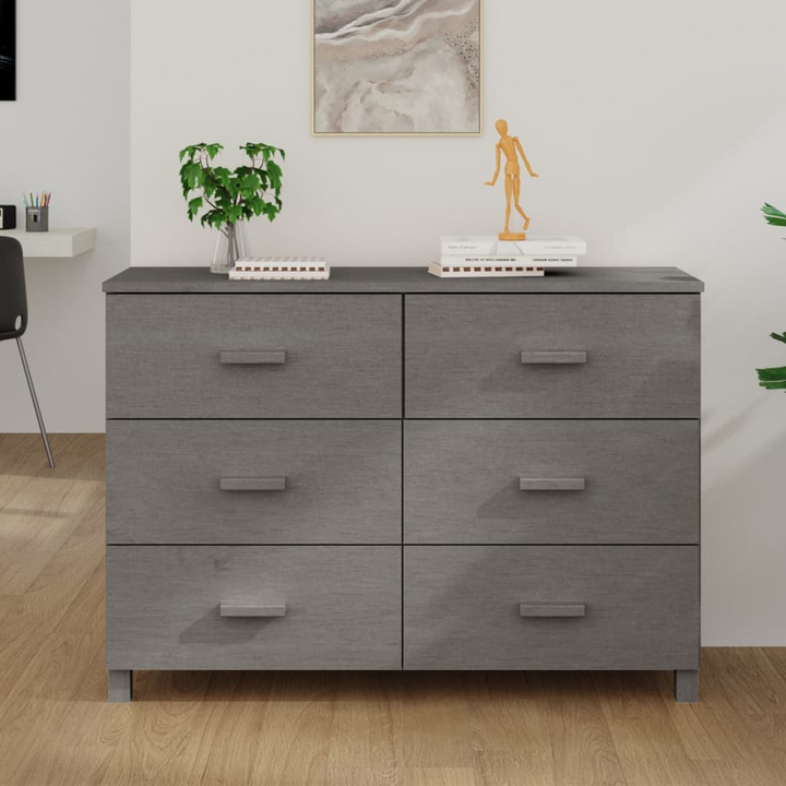 HAMAR Sideboard in Light Grey – Solid Pine Wood, Durable & Stylish, 113x40x80 cm - Premium  from Home Treasures - Just £171.99! Shop now at Home Treasures