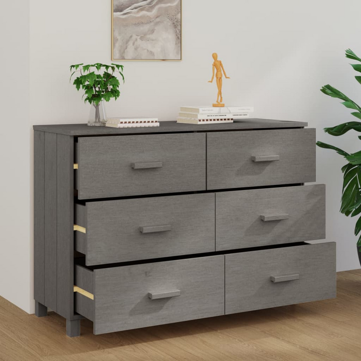 HAMAR Sideboard in Light Grey – Solid Pine Wood, Durable & Stylish, 113x40x80 cm - Premium  from Home Treasures - Just £171.99! Shop now at Home Treasures