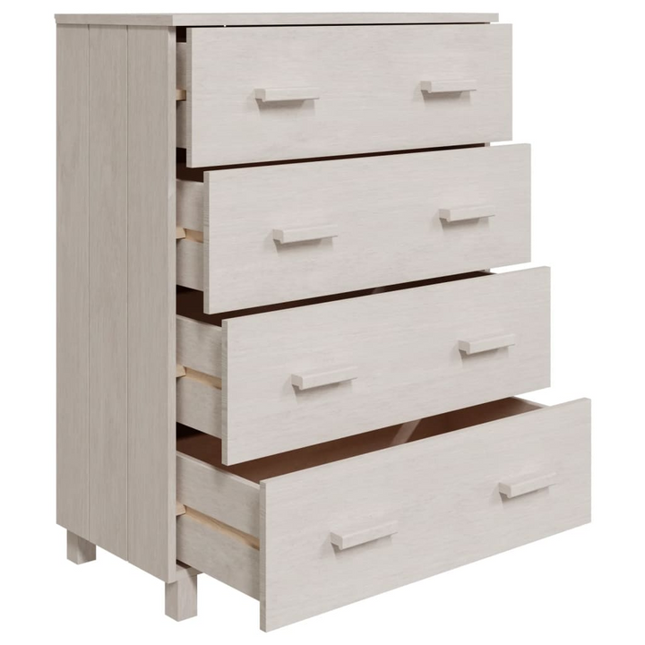 HAMAR White Solid Wood Pine Sideboard with 4 Drawers - 79x40x103.5 cm | Elegant & Durable Storage Solution - Premium  from Home Treasures - Just £163.99! Shop now at Home Treasures