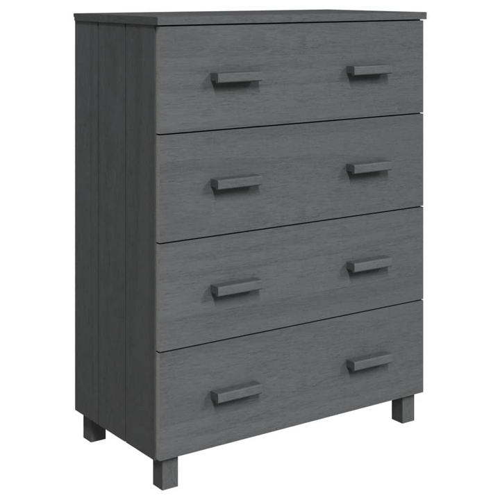 HAMAR Sideboard in Dark Grey | Solid Pinewood Cabinet with 4 Drawers | Modern Highboard Storage Unit - Premium  from Home Treasures - Just £166.99! Shop now at Home Treasures