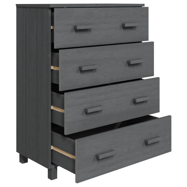 HAMAR Sideboard in Dark Grey | Solid Pinewood Cabinet with 4 Drawers | Modern Highboard Storage Unit - Premium  from Home Treasures - Just £166.99! Shop now at Home Treasures