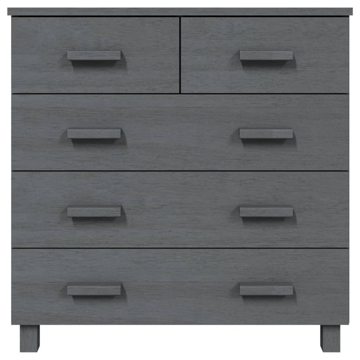 HAMAR Sideboard in Dark Grey, Solid Pine Wood, 79x40x80 cm, 5 Drawers - Elegant Home Storage Solution - Premium  from Home Treasures - Just £137.99! Shop now at Home Treasures