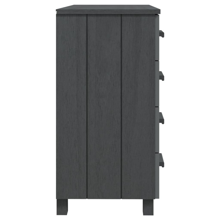 HAMAR Sideboard in Dark Grey, Solid Pine Wood, 79x40x80 cm, 5 Drawers - Elegant Home Storage Solution - Premium  from Home Treasures - Just £137.99! Shop now at Home Treasures