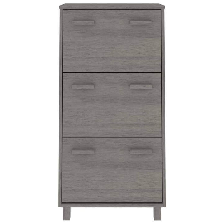 HAMAR Solid Wood Shoe Cabinet - Light Grey, 3 Flip-Drawers, 59.5x35x117 cm - Durable & Stylish Storage Solution - Premium  from Home Treasures - Just £119.99! Shop now at Home Treasures