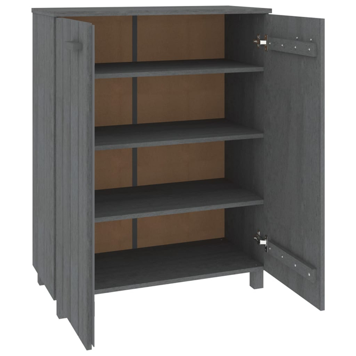 HAMAR Shoe Cabinet in Dark Grey - 85x40x108 cm Solid Pine Wood Storage with Shelves - Premium  from Home Treasures - Just £153.99! Shop now at Home Treasures