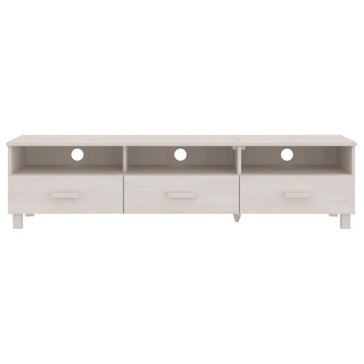 HAMAR TV Cabinet - White Solid Wood Pine, 158x40x40 cm, Elegant TV Stand & Storage Solution - Premium  from Home Treasures - Just £108.99! Shop now at Home Treasures