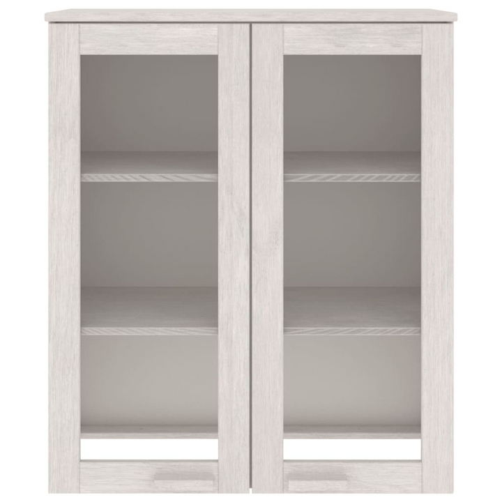 HAMAR Highboard Top - White, Solid Pine Wood 85x35x100 cm with Glass Doors & Shelves | Elegant Storage Solution - Premium  from Home Treasures - Just £133.99! Shop now at Home Treasures