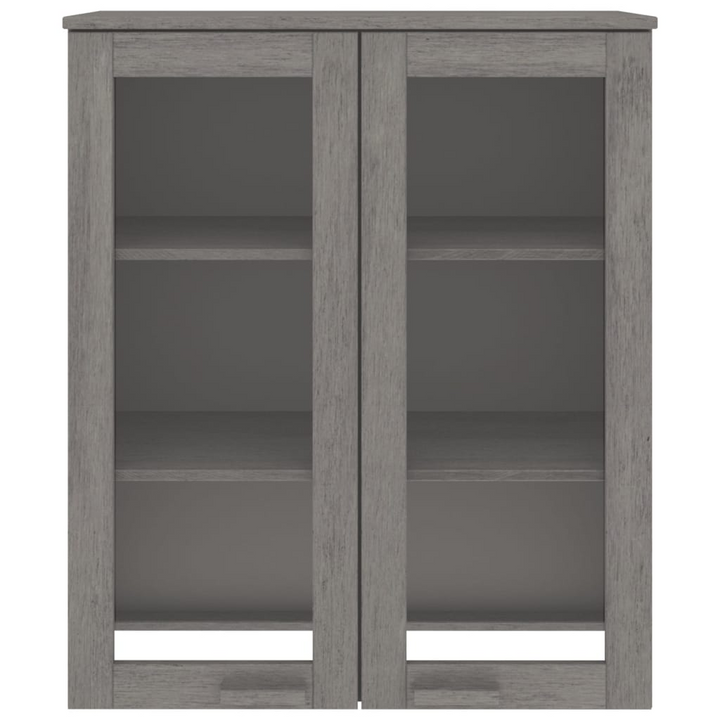 HAMAR Highboard Top - Light Grey Solid Pine Wood with Glass Doors, 85x35x100 cm - Elegant Storage Solution - Premium  from Home Treasures - Just £144.99! Shop now at Home Treasures