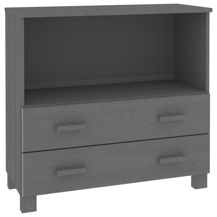 HAMAR Solid Wood Sideboard - Dark Grey, 85x35x80 cm, Pinewood Storage Cabinet with 2 Drawers - Durable and Elegant Storage Solution - Premium  from Home Treasures - Just £76.99! Shop now at Home Treasures