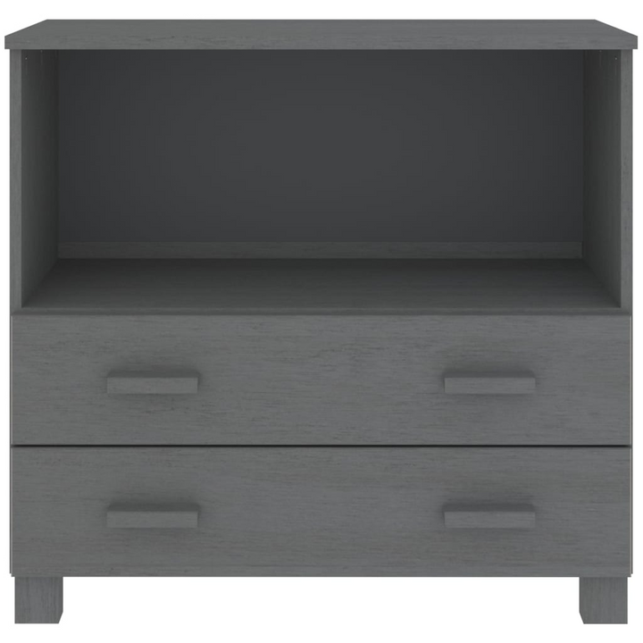 HAMAR Solid Wood Sideboard - Dark Grey, 85x35x80 cm, Pinewood Storage Cabinet with 2 Drawers - Durable and Elegant Storage Solution - Premium  from Home Treasures - Just £76.99! Shop now at Home Treasures