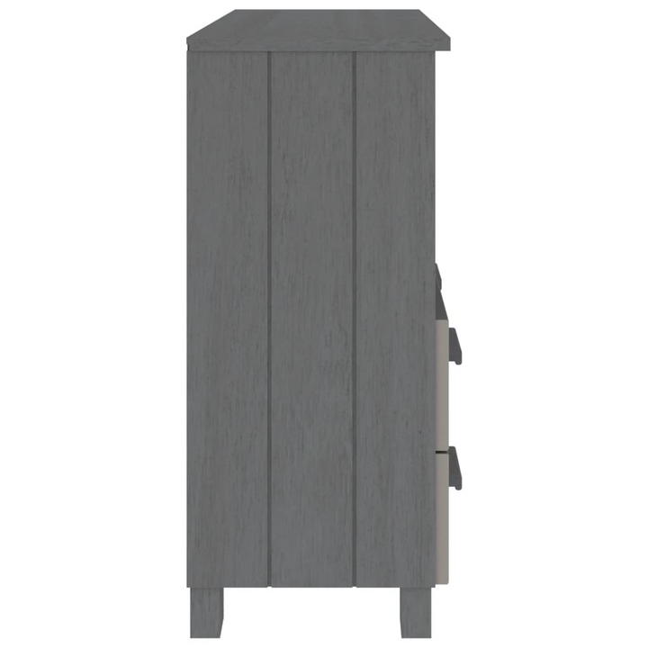 HAMAR Solid Wood Sideboard - Dark Grey, 85x35x80 cm, Pinewood Storage Cabinet with 2 Drawers - Durable and Elegant Storage Solution - Premium  from Home Treasures - Just £76.99! Shop now at Home Treasures