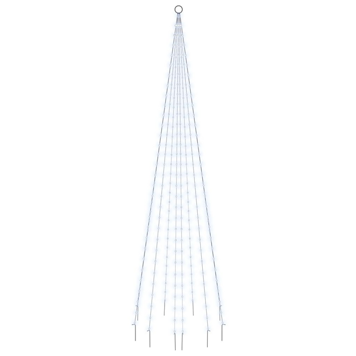 Christmas Tree on Flagpole with 310 Cold White LEDs - 8 Lighting Effects & Easy Setup - Premium  from Home Treasures - Just £22.99! Shop now at Home Treasures