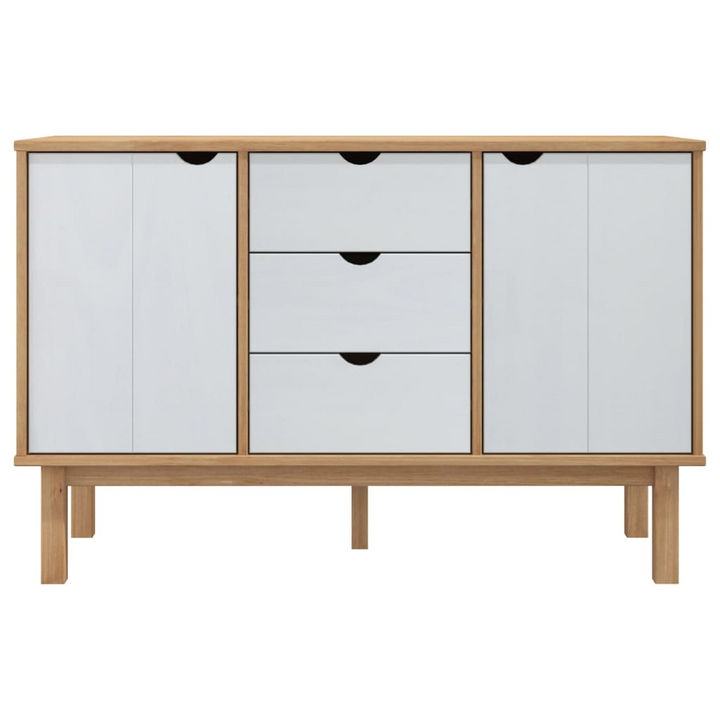 OTTA Sideboard - Scandinavian Design, Solid Pine Wood, Brown & White, 113.5x43x73 cm - Premium  from Home Treasures - Just £209.99! Shop now at Home Treasures