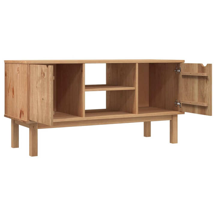 OTTA TV Cabinet 113.5x43x57 cm - Solid Pine Wood, Scandinavian Design with Ample Storage Space - Premium  from Home Treasures - Just £123.99! Shop now at Home Treasures