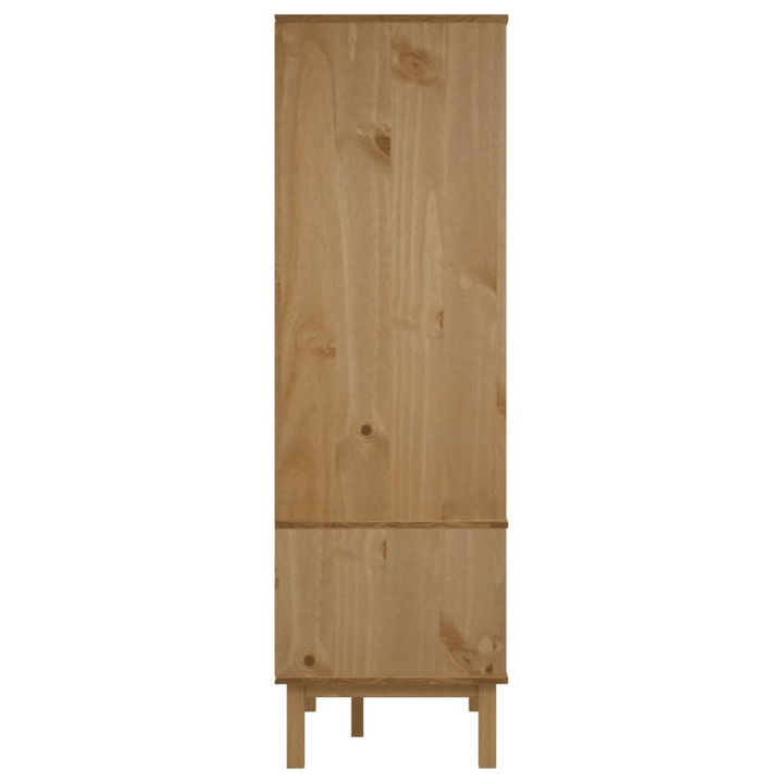 OTTA Wardrobe - Scandinavian Design, Ample Storage Space, Solid Pine Wood, 76.5x53x172 cm, Brown and White - Premium  from Home Treasures - Just £313.99! Shop now at Home Treasures