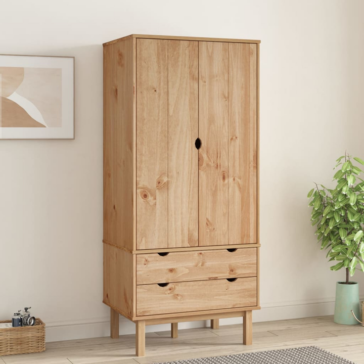 OTTA Solid Wood Pine Wardrobe - Scandinavian Design, Ample Storage & Stable Frame - Premium  from Home Treasures - Just £297.99! Shop now at Home Treasures