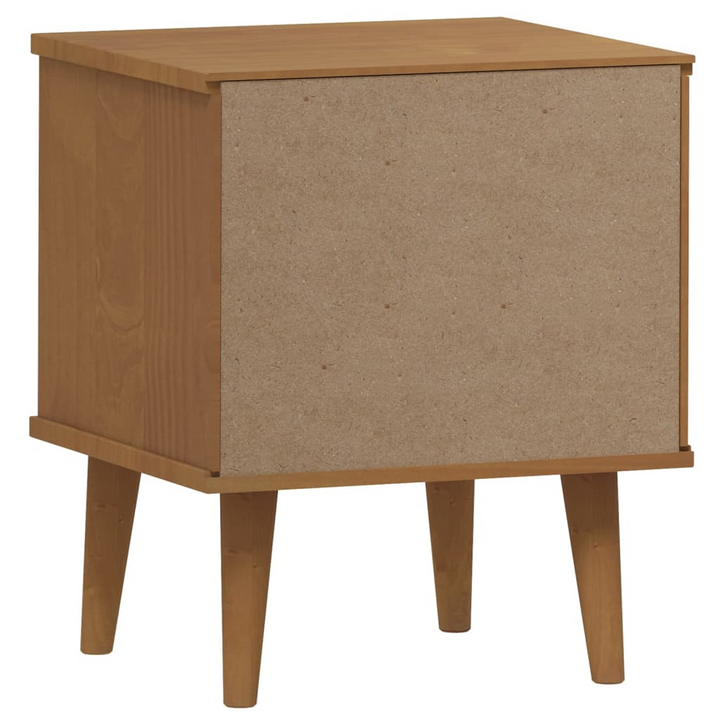 MOLDE Solid Pine Wood Bedside Cabinet – Elegant Brown Nightstand with 2 Drawers, 40x35x48 cm - Premium  from Home Treasures - Just £75.99! Shop now at Home Treasures