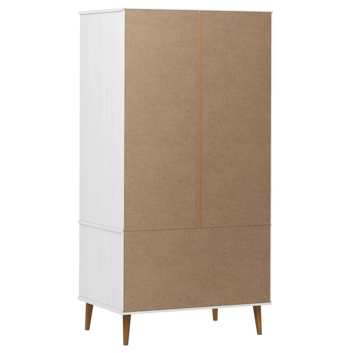 MOLDE White Wardrobe 90x55x175 cm | Solid Pine Wood Closet with Scandinavian Design - Premium  from Home Treasures - Just £330.99! Shop now at Home Treasures