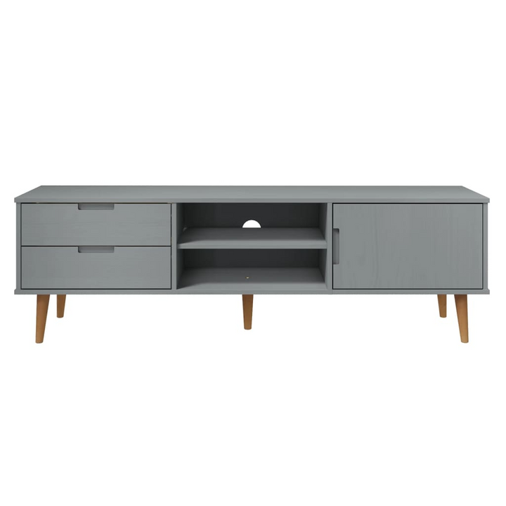 MOLDE TV Cabinet in Grey 158x40x49 cm, Solid Pine Wood - Stylish & Functional Media Console - Premium  from Home Treasures - Just £176.99! Shop now at Home Treasures