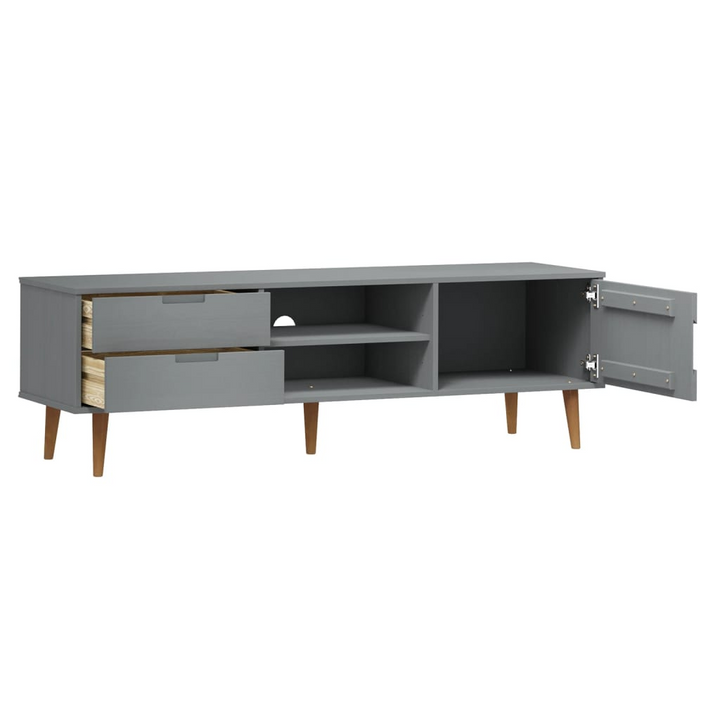 MOLDE TV Cabinet in Grey 158x40x49 cm, Solid Pine Wood - Stylish & Functional Media Console - Premium  from Home Treasures - Just £176.99! Shop now at Home Treasures