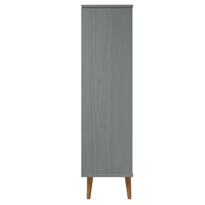 MOLDE Wooden Bookcase - Grey 60x35x133.5 cm | Solid Pine Wood | Ample Storage & Scandinavian Design - Premium  from Home Treasures - Just £111.99! Shop now at Home Treasures