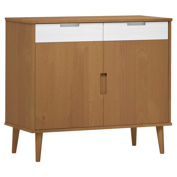 MOLDE Sideboard in Brown 90x40x80 cm | Solid Pine Wood | Scandinavian Design Cabinet with Ample Storage - Premium  from Home Treasures - Just £103.99! Shop now at Home Treasures