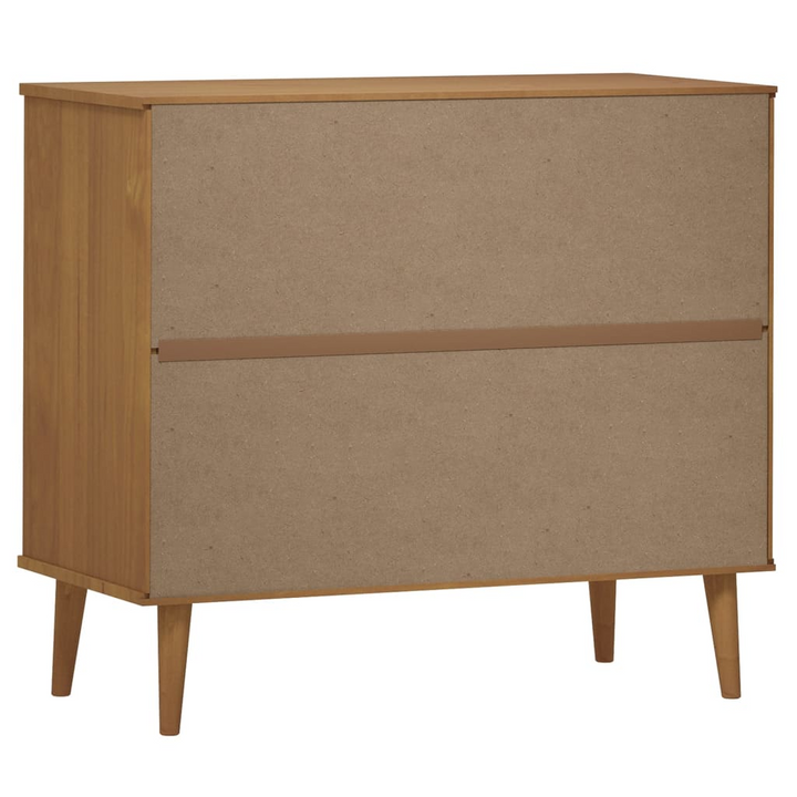 MOLDE Sideboard in Brown 90x40x80 cm | Solid Pine Wood | Scandinavian Design Cabinet with Ample Storage - Premium  from Home Treasures - Just £103.99! Shop now at Home Treasures