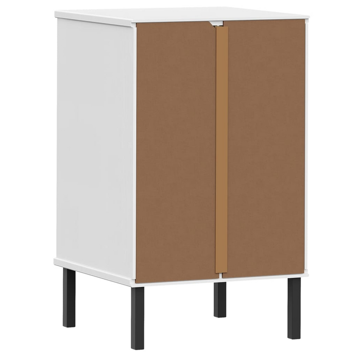 OSLO Bedside Cabinet with Metal Legs - White Solid Wood Pine - Premium  from Home Treasures - Just £56.99! Shop now at Home Treasures