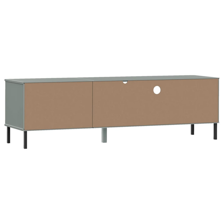 OSLO Grey Solid Wood Pine TV Cabinet with Metal Legs - Trendy & Practical Media Unit - Premium  from Home Treasures - Just £136.99! Shop now at Home Treasures