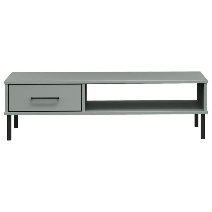 OSLO Grey Solid Wood Pine Coffee Table with Metal Legs - Stylish & Durable for Modern Living Rooms - Premium  from Home Treasures - Just £55.99! Shop now at Home Treasures