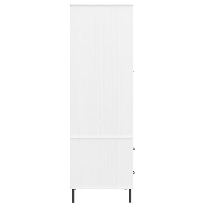 OSLO Solid Wood Wardrobe with Metal Legs in White - 2 Doors & 2 Drawers - 90x55x172.5 cm - Premium  from Home Treasures - Just £314.99! Shop now at Home Treasures