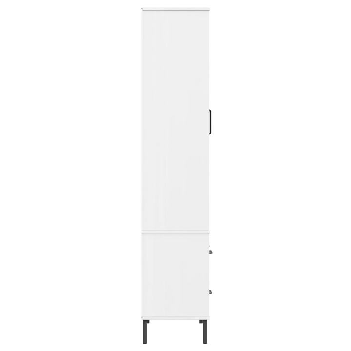 OSLO Solid Wood Highboard with Metal Legs, White 85x35x172.5 cm - Stylish Durable Storage - Premium  from Home Treasures - Just £320.99! Shop now at Home Treasures