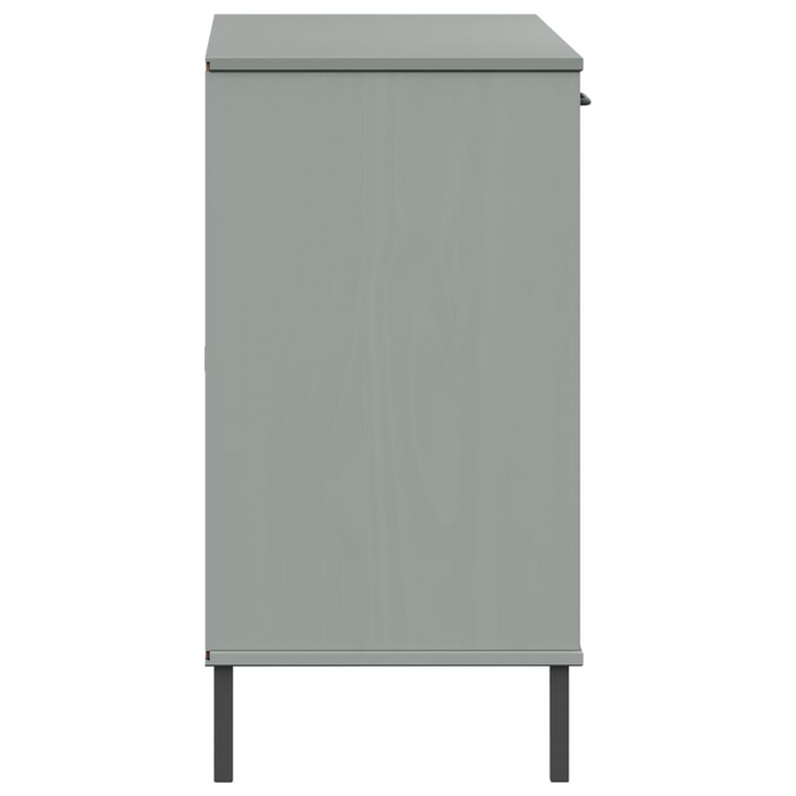 OSLO Sideboard with Metal Legs - Grey Solid Wood Storage Cabinet, 113x40x77 cm - Industrial Design & Ample Storage - Premium  from Home Treasures - Just £115.99! Shop now at Home Treasures