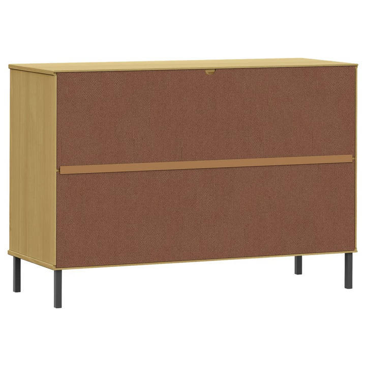 OSLO Industrial Sideboard with Metal Legs - Solid Wood, Ample Storage, 113x40x77 cm, Brown - Premium  from Home Treasures - Just £103.99! Shop now at Home Treasures