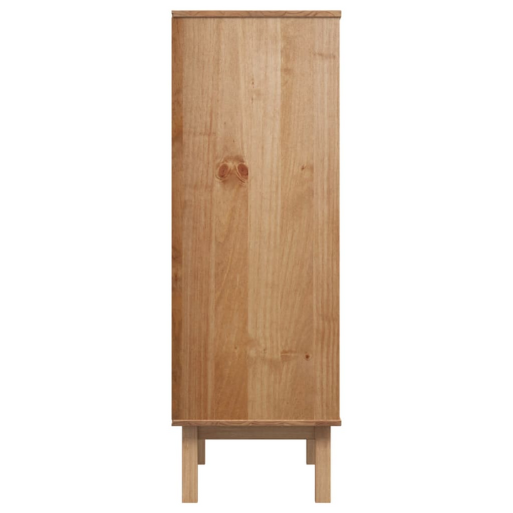 OTTA Highboard in Brown and Grey - 85x43x125 cm, Solid Wood Pine Storage Cabinet with Drawers and Doors - Premium  from Home Treasures - Just £263.99! Shop now at Home Treasures