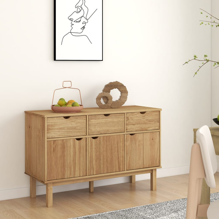 OTTA Scandinavian Sideboard - 114x43x73.5 cm - Solid Pine Wood - Ample Storage Space - Premium  from Home Treasures - Just £175.99! Shop now at Home Treasures