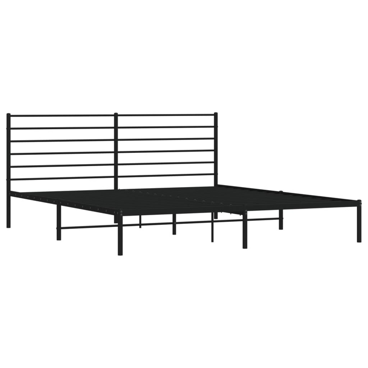 Metal Bed Frame with Headboard Black 180x200 cm Super King - Sturdy Construction, Sleek Design, Extra Storage Space - Premium  from Home Treasures - Just £118.99! Shop now at Home Treasures