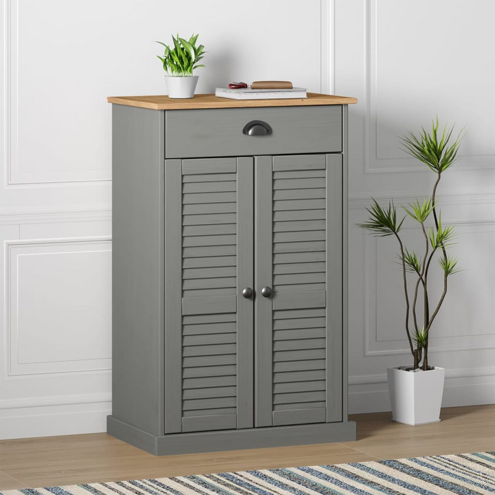 VIGO Shoe Cabinet in Grey - 60x35x96 cm Solid Pine Wood with Ample Storage - Premium  from Home Treasures - Just £138.99! Shop now at Home Treasures