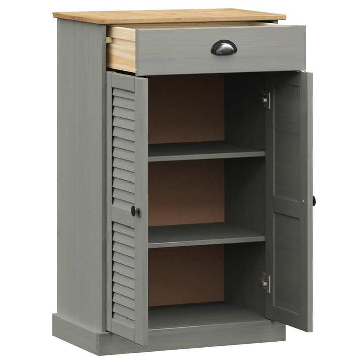 VIGO Shoe Cabinet in Grey - 60x35x96 cm Solid Pine Wood with Ample Storage - Premium  from Home Treasures - Just £138.99! Shop now at Home Treasures