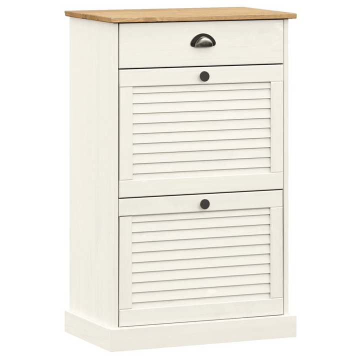 VIGO Shoe Cabinet 60x35x96 cm – White Solid Pine Wood, Ample Storage & Easy Maintenance - Premium  from Home Treasures - Just £136.99! Shop now at Home Treasures