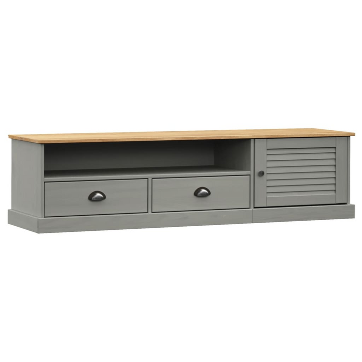 VIGO TV Cabinet - Elegant Grey Solid Pine Wood, 156x40x40 cm - Ample Storage & Durable Design - Premium  from Home Treasures - Just £131.99! Shop now at Home Treasures