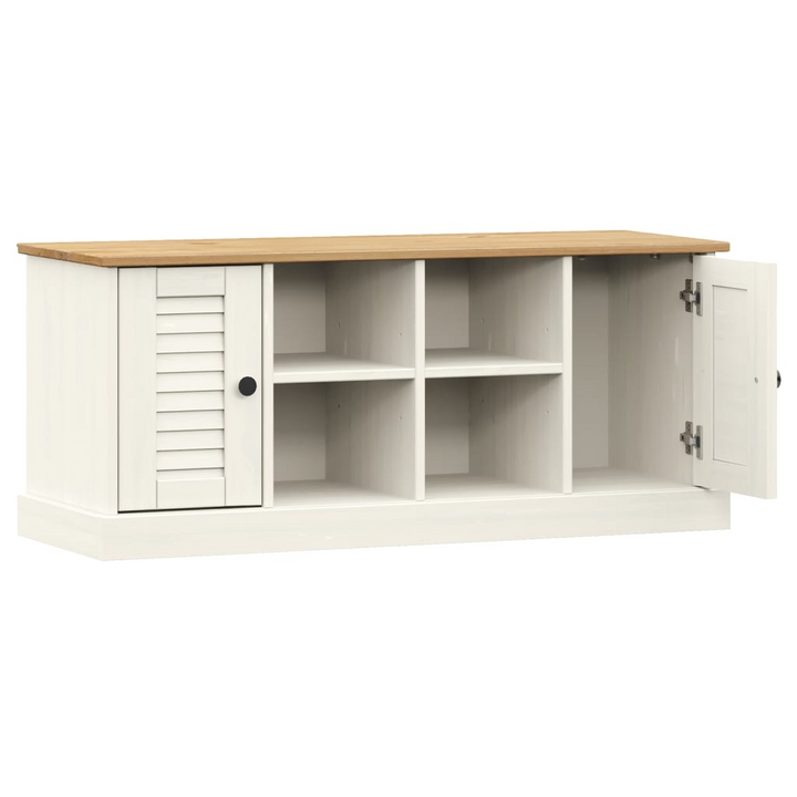 VIGO Shoe Bench in White - 106x35x45 cm, Solid Pine Wood, Modern Entryway Storage Solution - Premium  from Home Treasures - Just £118.99! Shop now at Home Treasures