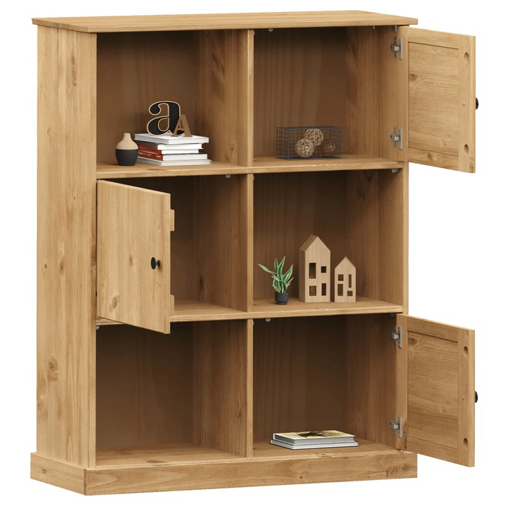 VIGO Solid Wood Pine Bookcase 90x35x114.5 cm - Rustic Charm with Ample Storage | Premium Quality, Durable Furniture - Premium  from Home Treasures - Just £227.99! Shop now at Home Treasures