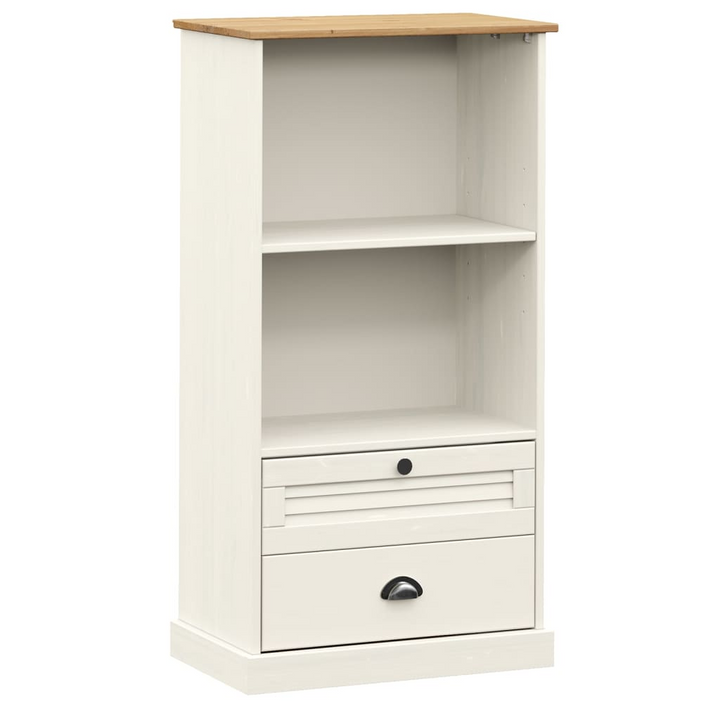 VIGO White Solid Pine Wood Bookcase - 60x35x114.5 cm | Rustic Charm, Ample Storage - Premium  from Home Treasures - Just £169.99! Shop now at Home Treasures