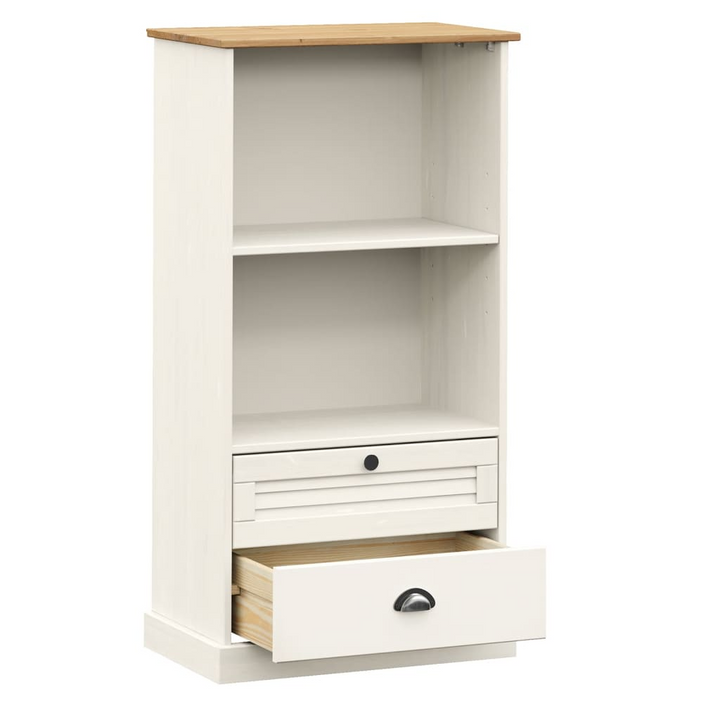 VIGO White Solid Pine Wood Bookcase - 60x35x114.5 cm | Rustic Charm, Ample Storage - Premium  from Home Treasures - Just £169.99! Shop now at Home Treasures