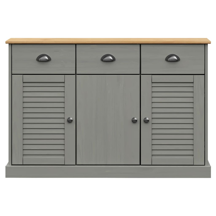 Elegant VIGO Solid Wood Pine Sideboard with Drawers in Grey - 113x40x75 cm - Premium  from Home Treasures - Just £221.99! Shop now at Home Treasures